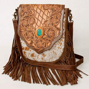 American Darling Large Crossbody Hand Tooled Genuine Leather Western Women Bag Handbag Purse | for Cute